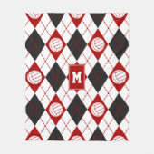 rode zwarte volleybalteamkleuren argyle fleece deken (Voorkant)