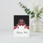 Rode zwarte wenskaarten informatiekaartje (Staand voorkant)
