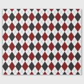 rode zwarte witte argyle cadeaupapier (Vlak)