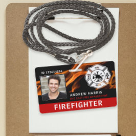 Rode, Zwarte & Witte Brandweer Foto ID Badge