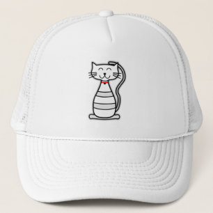 rode zwarte witte cartoon kitten smil trucker pet