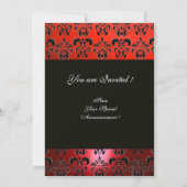 RODE ZWARTE WITTE DAMASKMONOGRAM RSVP KAART (Achterkant)