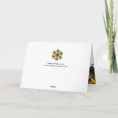 RODE ZWARTE WITTE DAMASKRUISTABEL FEESTDAGEN KAART (Achterkant)