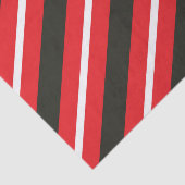 Rode zwarte witte diagonaal Geometrische stripjes Tissuepapier (Detail)