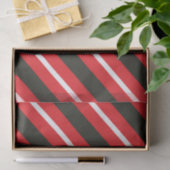 Rode zwarte witte diagonaal Geometrische stripjes Tissuepapier (Geschenk)