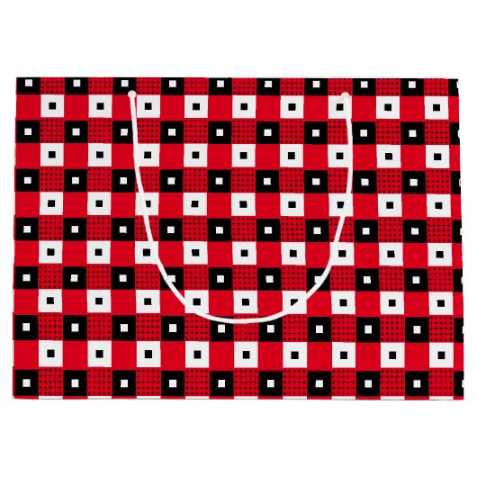  rode zwarte & witte gereduceerde esthetische anes groot cadeauzakje (Voorkant)