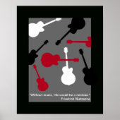 rode/zwarte/witte gitaren voor muzikanten poster (Voorkant)