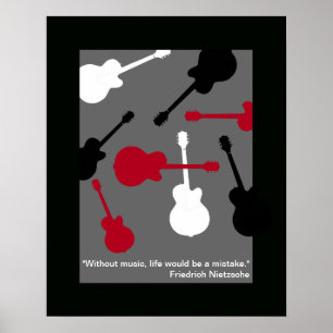 rode/zwarte/witte gitaren voor muzikanten poster