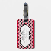 Rode, Zwarte, Witte Golfstrepen Bagagielabel Bagagelabel (Achterkant verticaal)