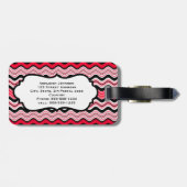 Rode, Zwarte, Witte Golfstrepen Bagagielabel Bagagelabel (Achterkant horizontaal)