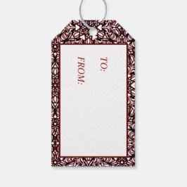 Rode, zwarte, witte harten cadeau Labels Cadeaulabel