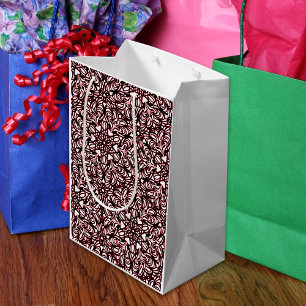 Rode, zwarte, witte harten medium cadeauzakje