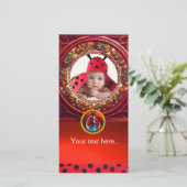 RODE ZWARTE WITTE LADYBUG BABY SHOWER FOTO-TEMPLAT (Staand voorkant)