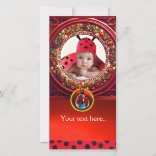 RODE ZWARTE WITTE LADYBUG BABY SHOWER FOTO-TEMPLAT