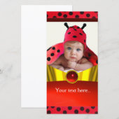 RODE ZWARTE WITTE LADYBUG BABY SHOWER FOTO-TEMPLAT (Voorkant / Achterkant)