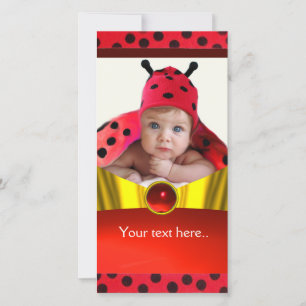 RODE ZWARTE WITTE LADYBUG BABY SHOWER FOTO-TEMPLAT