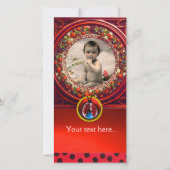 RODE ZWARTE WITTE LADYBUG BABY SHOWER FOTO-TEMPLAT (Voorkant)