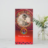 RODE ZWARTE WITTE LADYBUG BABY SHOWER FOTO-TEMPLAT (Staand voorkant)