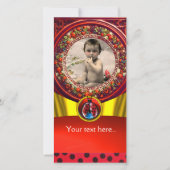 RODE ZWARTE WITTE LADYBUG BABY SHOWER FOTO-TEMPLAT (Voorkant)