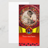 RODE ZWARTE WITTE LADYBUG BABY SHOWER FOTO-TEMPLAT (Voorkant / Achterkant)