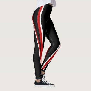 Rode zwarte witte Leggings