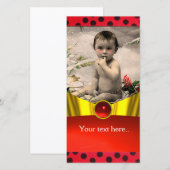 RODE ZWARTE WITTE LIEVENHEERSBEESTJE BABY SHOWER F (Voorkant / Achterkant)