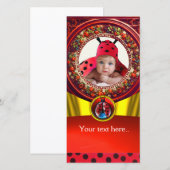 RODE ZWARTE WITTE LIEVENHEERSBEESTJE BABY SHOWER F (Voorkant / Achterkant)