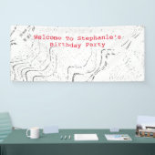 Rode zwarte witte patronen Abstracte geboortedag Spandoek (Beurs)