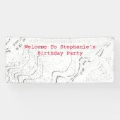 Rode zwarte witte patronen Abstracte geboortedag Spandoek (Horizontaal)