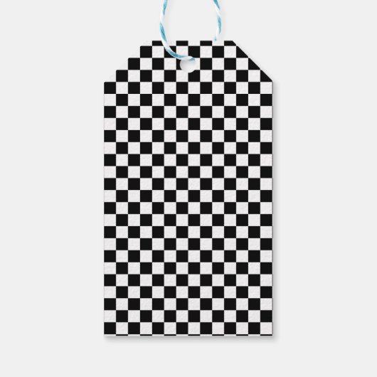 Rode zwarte witte racewagen cadeaulabel (Achterkant)