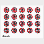 Rode zwarte witte ronde cirkels sticker (Vel)