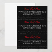 Rode, Zwarte, Witte Roos RSVP-kaarten Kaart (Voorkant / Achterkant)