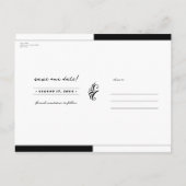 Rode & Zwarte Witte Rozen Skelet Bewaar de Datum Aankondigingskaart (Achterkant)