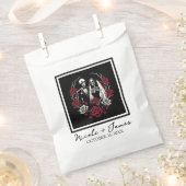 Rode & Zwarte Witte Rozen Skelet Koppel Trouw Bedankzakje (Geknipt)