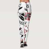 Rode zwarte witte Valentijn Motif Leggings (Achterkant)