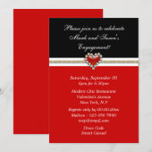 Rode zwarte witte verloving PERSONALISEER Kaart (Voorkant / Achterkant)