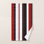 Rode zwarte witte verticale strepen bad handdoek (Handdoek)