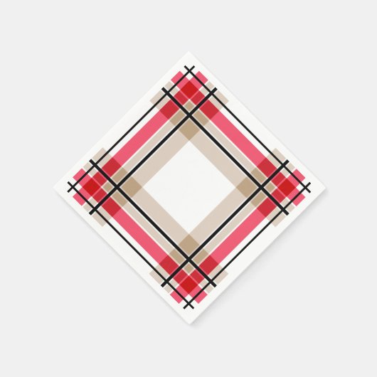 Rode zwarte witte vlegel servetten (Hoek)