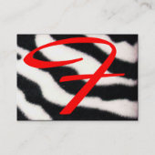 RODE ZWARTE WITTE ZEBRA-MONOGRAM, ruby Visitekaartje (Achterkant)