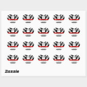 RODE ZWARTE WITTE ZEBRA, MONOGRAM, sparen de datum Hart Sticker (Vel)