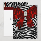 Rode zwarte Zebra bedankkaart (Voorkant / Achterkant)