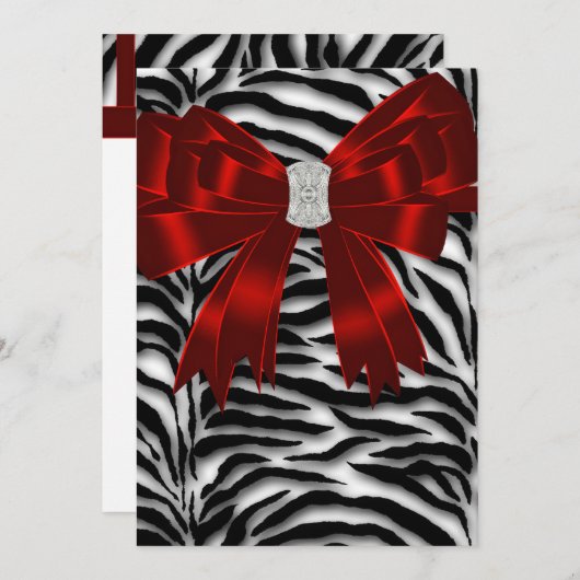 Rode zwarte Zebra bedankkaart (Voorkant / Achterkant)