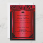Rode & Zwarte Zijde bat mitzvah uitnodiging (Voorkant)