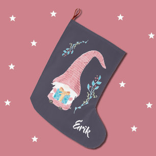 Rode Zweedse gnoom met cadeau kerstmis Grote Kerstsok