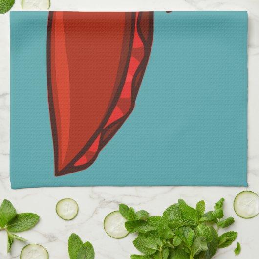 Rode zwemvis theedoek (Gevouwen)