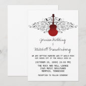 Rode Zwirls Guitar Weddenschap Kaart (Voorkant / Achterkant)