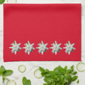 Rode Zwitserse handdoek Zwitserland Edelweiss bloe (Gevouwen)