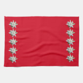 Rode Zwitserse handdoek Zwitserland Edelweiss bloe (Horizontaal)