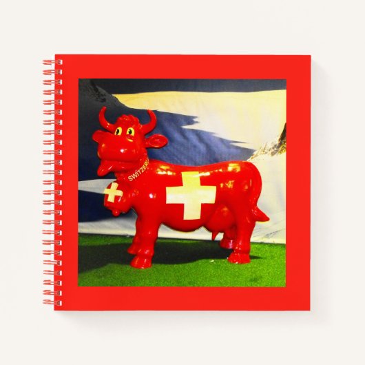 Rode Zwitserse koe Notitieboek (Voorkant)