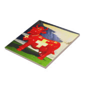 Rode Zwitserse koe Tegeltje (Zijkant)